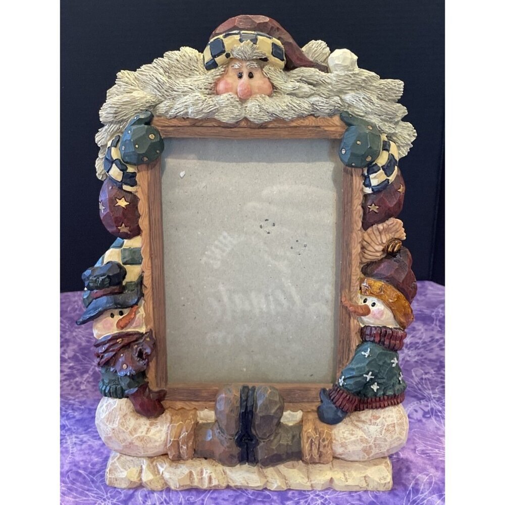 1997 Boyds Bears Collection Carvers Choice Christmas Santa Frame Shop 4 X 5